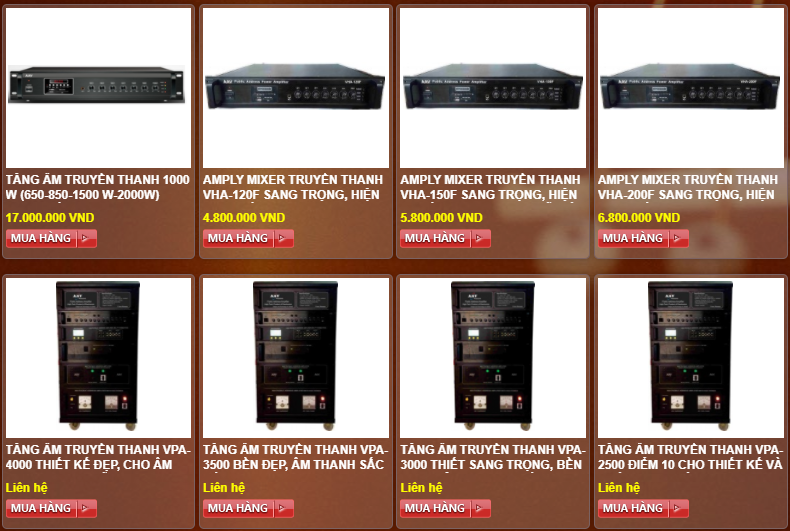 Danh sách sản phẩm tăng âm truyền thanh